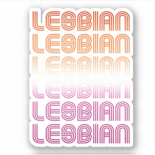 Sticker Conception de motif rétro lesbien (Devant)