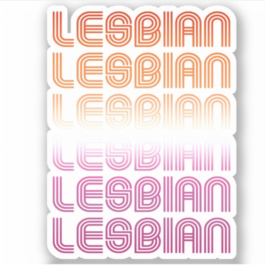 Sticker Conception de motif rétro lesbien (Devant)