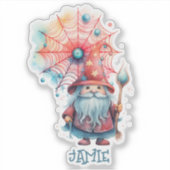 Sticker Conception de nom de sorcier Halloween personnalis (Devant)
