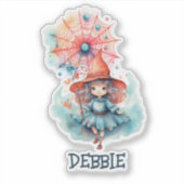 Sticker Conception de nom de sorcière personnalisée pour H (Devant)