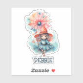 Sticker Conception de nom de sorcière personnalisée pour H (Feuille)