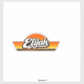 Sticker Conception de nom Elijah Retro Sunset (Feuille)