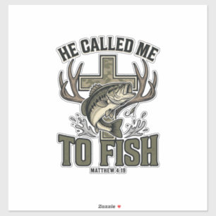 Sticker Conception de pêche chrétienne Il m'a appelé à pêc