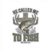 Sticker Conception de pêche chrétienne Il m'a appelé à pêc (Devant)