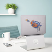 Sticker Conception de pistolet à fléchettes en mousse (Ordinateur portable sur le bureau)