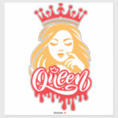 Sticker Conception de Reine – Couronne Royale Élégante (Feuille)