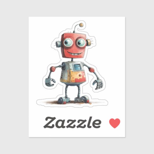 Sticker Conception de robot fantaisiste 1 (Feuille)