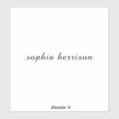 Sticker Conception de script moderne avec nom personnalisé (Feuille)