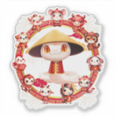 Sticker Conception de serpent du Nouvel An chinois 3 (Devant)