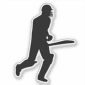 Sticker Conception de silhouette de batteur de cricket (Devant)