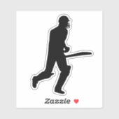 Sticker Conception de silhouette de batteur de cricket (Feuille)