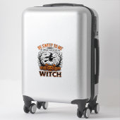 Sticker Conception de sorcière d'Halloween Sois gentil ou (Sur valise)