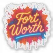Sticker Conception de splash de street art de Fort Worth (Devant)