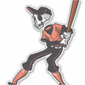 Sticker conception de squelette de baseball pour les joueu (Devant)