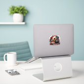 Sticker Conception de squelette d'oiseau Gobble Til You Di (Ordinateur portable sur le bureau)