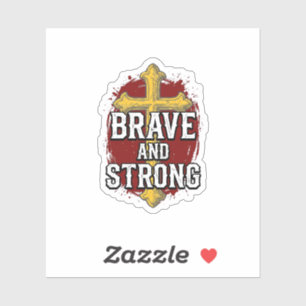 Sticker Conception de T-shirt à croix vintage Brave et Str