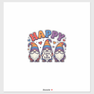 Sticker Conception de t-shirt arc-en-ciel Gnome du mois de