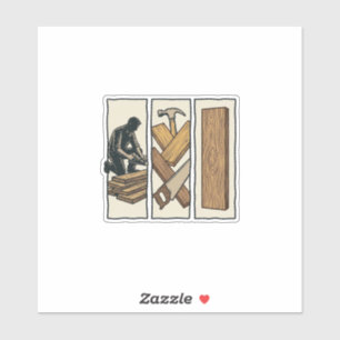 Sticker Conception de T-Shirt avec Gravure d'Outils de Men