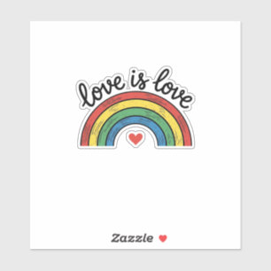 Sticker Conception de T-shirt cœur arc-en-ciel vintage Lov
