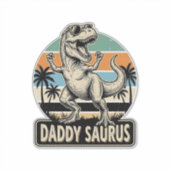 Sticker Conception de t-shirt de dinosaure rétro Daddy Sau (Devant)