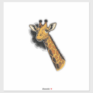 Sticker Conception de T-shirt de girafe mignon gravé vinta