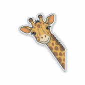 Sticker Conception de T-shirt de girafe qui regarde gravur (Devant)