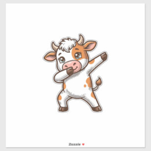 Sticker Conception de T-Shirt de gravure vintage de vache