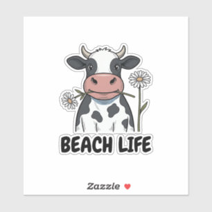 Sticker Conception de T-Shirt de gravure vintage de vache