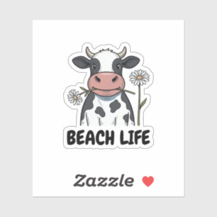 Sticker Conception de T-Shirt de gravure vintage de vache
