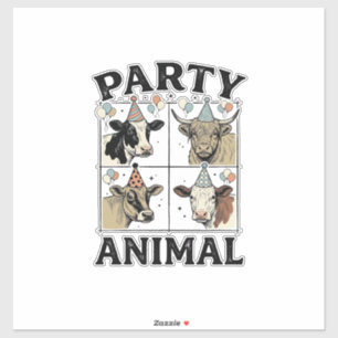 Sticker Conception de T-Shirt de gravure vintage de vache 