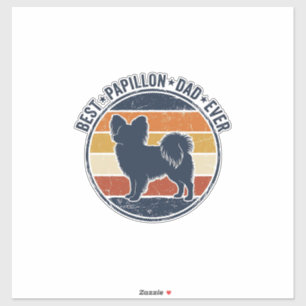 Sticker Conception de T-shirt de papa de chien Papillon ré