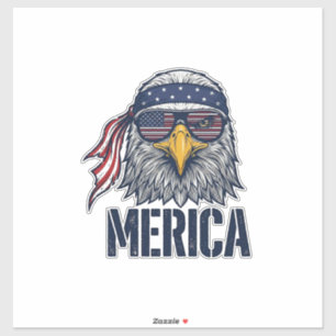 Sticker Conception de T-shirt Eagle Merica Patriotique Vin