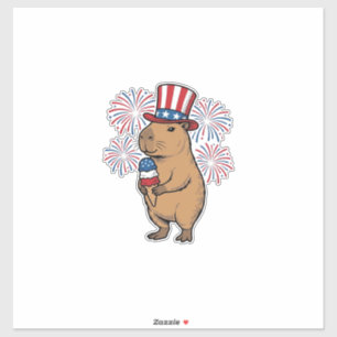 Sticker Conception de T-shirt Feux d'Artifice Crème Glacée