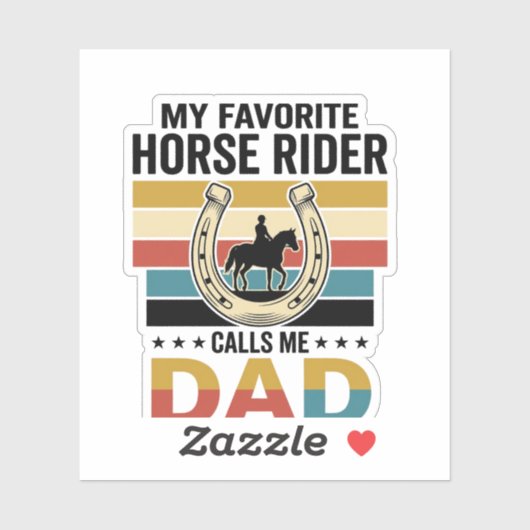 Sticker Conception de t-shirt Mon cavalier de cheval préfé (Feuille)