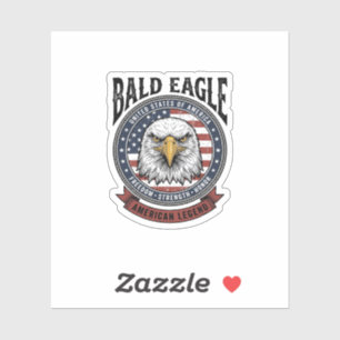 Sticker Conception de T-Shirt Patriotique Aigle Chauve Vin