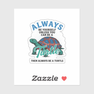 Sticker Conception de T-Shirt Tortue Sois Toi-même Vintage