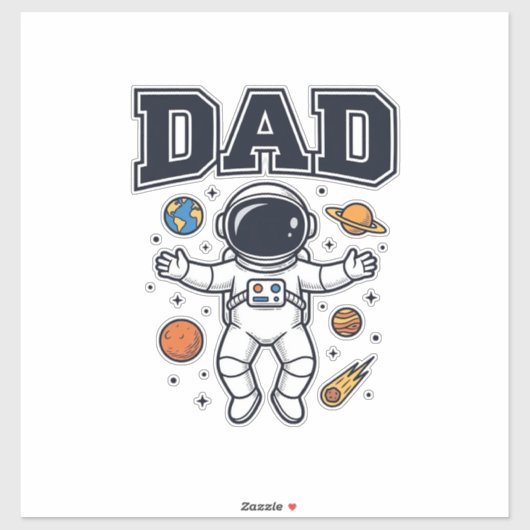 Sticker Conception de T-shirt Vector Space Astronaute Papa (Feuille)