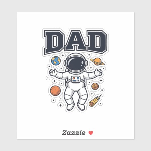 Sticker Conception de T-shirt Vector Space Astronaute Papa (Feuille)