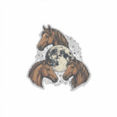 Sticker Conception de T-Shirt vectoriel de cheval de lune  (Devant)