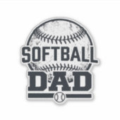 Sticker Conception de T-Shirt Vectoriel Papa Softball Vint (Devant)