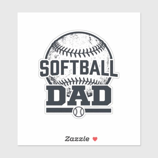 Sticker Conception de T-Shirt Vectoriel Papa Softball Vint (Feuille)