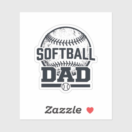 Sticker Conception de T-Shirt Vectoriel Papa Softball Vint (Feuille)