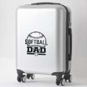 Sticker Conception de T-Shirt Vectoriel Papa Softball Vint (Sur valise)