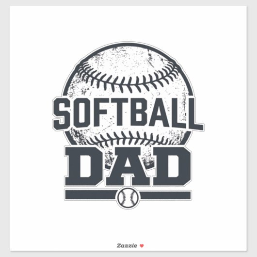 Sticker Conception de T-Shirt Vectoriel Papa Softball Vint (Feuille)
