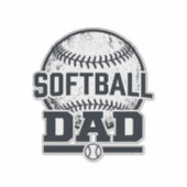 Sticker Conception de T-Shirt Vectoriel Papa Softball Vint (Devant)