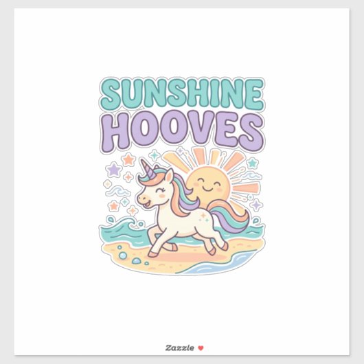 Sticker Conception de tee-shirt graphique tendance Licorne (Feuille)