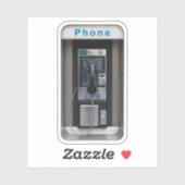Sticker Conception de téléphone public rétro, Art de cabin (Feuille)