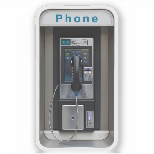 Sticker Conception de téléphone public rétro, Art de cabin (Devant)