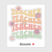 Sticker Conception de texte de style rétro de l'enseignant (Feuille)