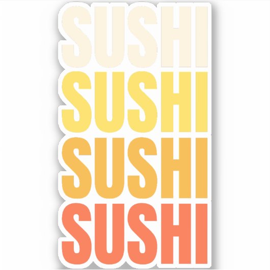 Sticker Conception de texte de Sushi (Devant)